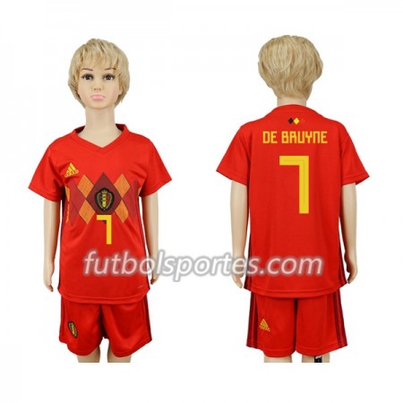 Camisetas Bélgica De Bruyne 7 Niño Primera Equipacion Mundial 2018